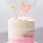 2 pcs heart theme acrylic cake topper