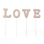 1 pcs Love pearl studded cake cupcake topper