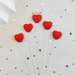 5 pcs heart cake and cupcake topper