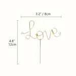 1 pcs metal love cake topper