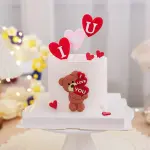 1 pcs I Love you teddy toy cake topper