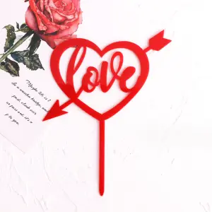 1 pcs Love heart cake topper
