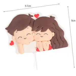 1 pcs couple with hearts cake toy topper