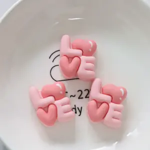 3 pcs small pink love cake topper set