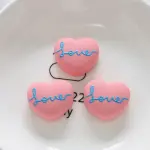 3 pcs Small pink heart cake topper set