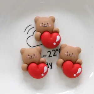 3 pcs Small toy Teddy Bear cake topper set
