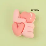 3 pcs small pink love cake topper set