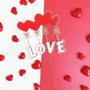 1 pcs acrylic love cake topper
