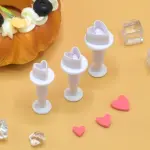 3 pcs heart shaped plunger cutter set