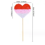 1 pcs Red beaded heart cake topper