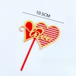 1 pcs Acrylic double heart love cake topper