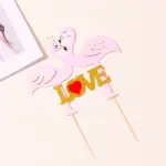 1pcs Pink love Swan couple topper