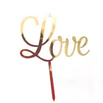 1 pcs Golden acrylic love topper