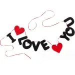 I love you with heart heart wall hanging banner