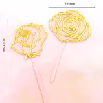 2 Pcs Acrylic Rose cake topper set