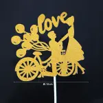 2 Pcs Love couple Golden topper