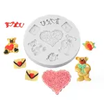 Teddy bear valentines theme silicone mould