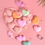 1 pcs double single heart silicone mould