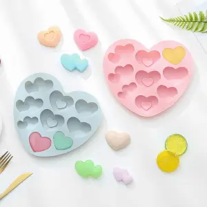 1 pcs double single heart silicone mould