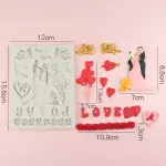 Couple hearts love theme silicone mould