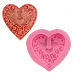 Love birds heart silicone mould
