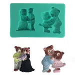 Teddy bear couple silicone mould