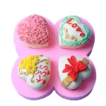 4 cavity different theme heart mould