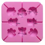 1 pcs I love you teddy popsicle silicone mould
