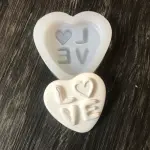 Heart with love embedded silicone mould