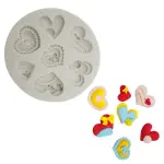 7 cavity different theme heart silicone mould