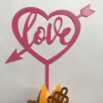 1 pcs Love heart cake topper