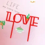 1 pcs red love cake topper