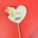 1 pcs heart shaped love topper with red and golden balls