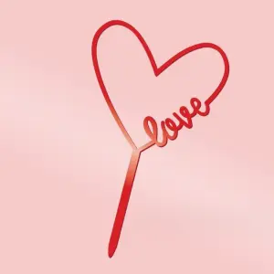 1 pcs Heart shaped with Love cake topper