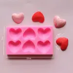 6 cavity heart silicone mould