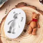 Teddy with bow silicone mould