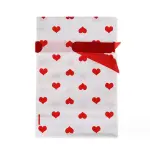 50 pcs heart print Cookie pouch set with ribbon