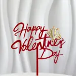 1 pcs happy Valentine Day with heart cake topper