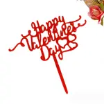 1 pcs red happy Valentine Day cake topper