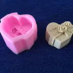Heart shaped with love and flower deep silicone mould