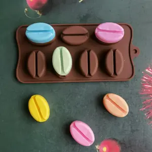 7 cavity coffee bean Chocolate silicone Mould