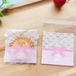 7x7 cm lace with pink bow for you 100pcs Cookie Candy Sleeve