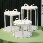 1pc Round white transparent box