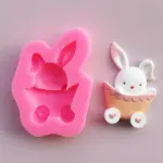 Rabbit in basket Silicone Fondant Mould