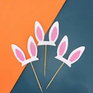 3 pcs Glitter Rabbit Ear bunny ear Cake / cupcake Topper