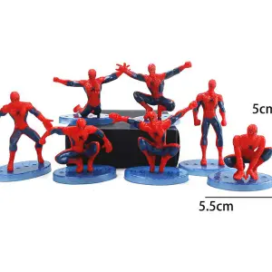7 Pieces Spiderman cake toy topper set