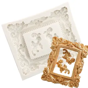 Rectangle frame with classic boarder silicone mould