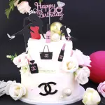 Happy birthday Girls Makeup Branded theme Cake Topper set