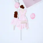 Mothers day Mom and daughter cake topper set