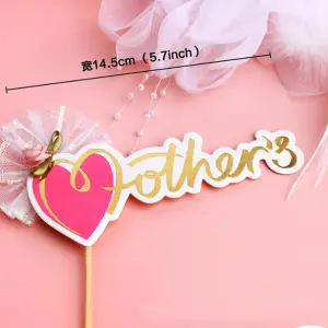 mother with net flower bow cake topper